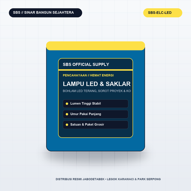 Lampu LED Hemat Energi, Lampu Sorot Proyek & Komponen Saklar Stopkontak